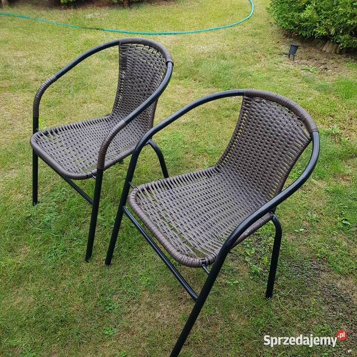 Dwa krzesła ogrodowe balkonowe ratanowe okazja Lublin
