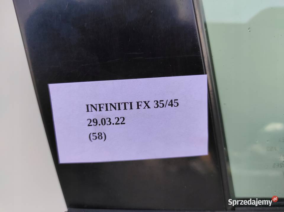 LUSTERKO DRZWI PRAWE INFINITI FX35 FX45 Nowy Tomyśl sprzedam