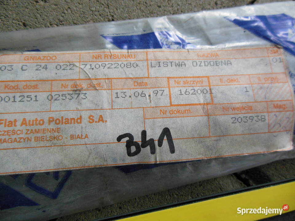 LISTWA OZDOBNA OCHRONNA DO FIAT PUNTO 9399 Listwy i nakładki Kozy