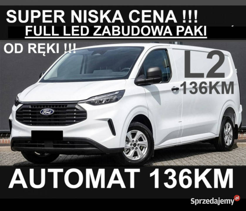 Ford Transit Custom 136 Automat Super Niska L2 ESP zachodniopomorskie Szczecinek