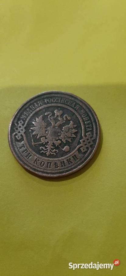 3 Kopiejki 1908 moneta carska Ruda Śląska