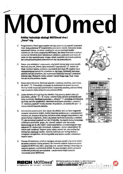 MOTOmed Viva 1 Trener nóg z napędem Niżna Łąka sprzedam