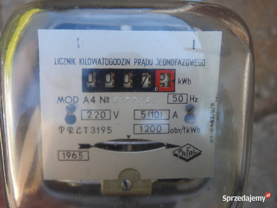 PAFAL 1965 Licznik kilowatogodzin prądu Warszawa sprzedam