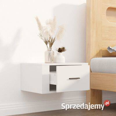 vidaXL Wisząca szafka nocna biały o wysokim