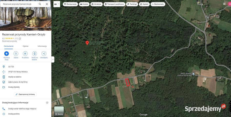 Działka 1400m2 Lipnica Górna budowlana