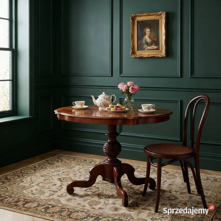 Solidny Stolik KAWOWY mahoniowy blat Stoliczek Kalisz sprzedam