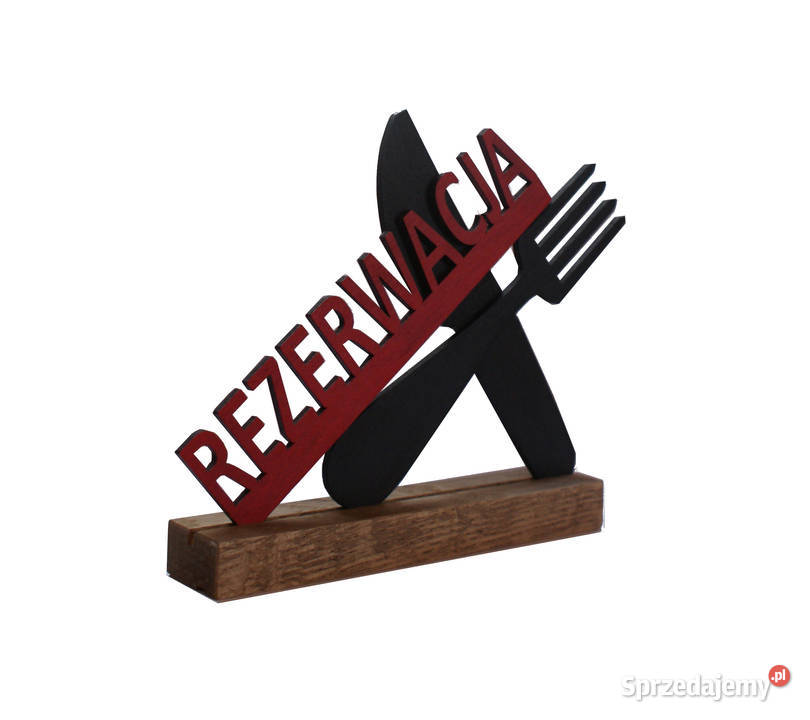 Tabliczka rezerwacja ze sklejki podstawka dąb Siedlce