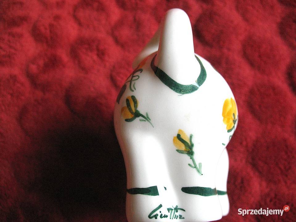 KOT w kwiaty malowany 10 x 11 x 5 Figurka z wielokolorowy mazowieckie Siedlce