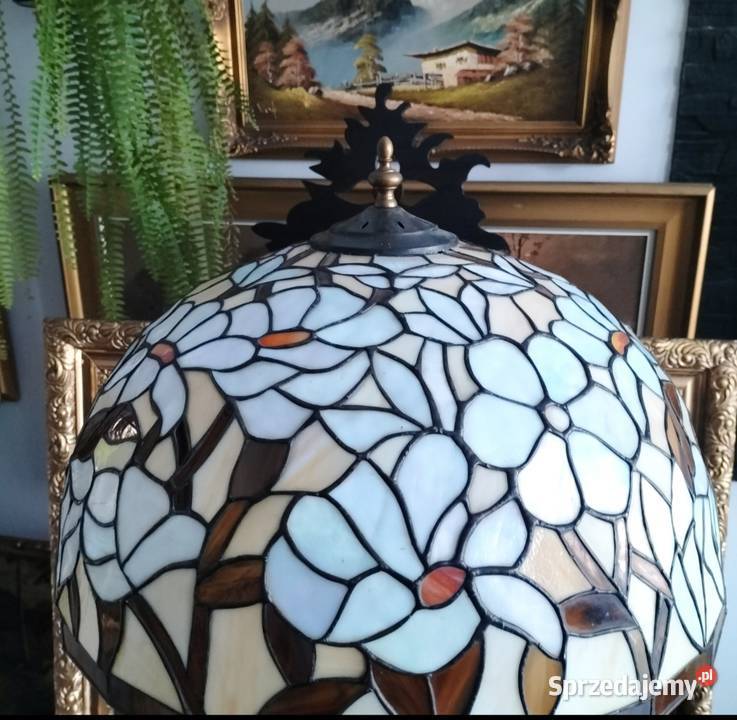 Mosiężna lampa witrażowa Legnica