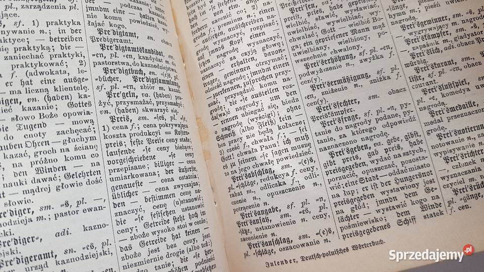 Stary słownik języka polskiego i niemieckiego Dąbrowa Górnicza