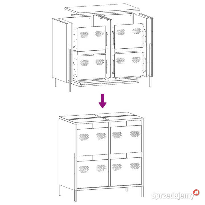 Szafka czarna 68x39x735 stal walcowana na zimno