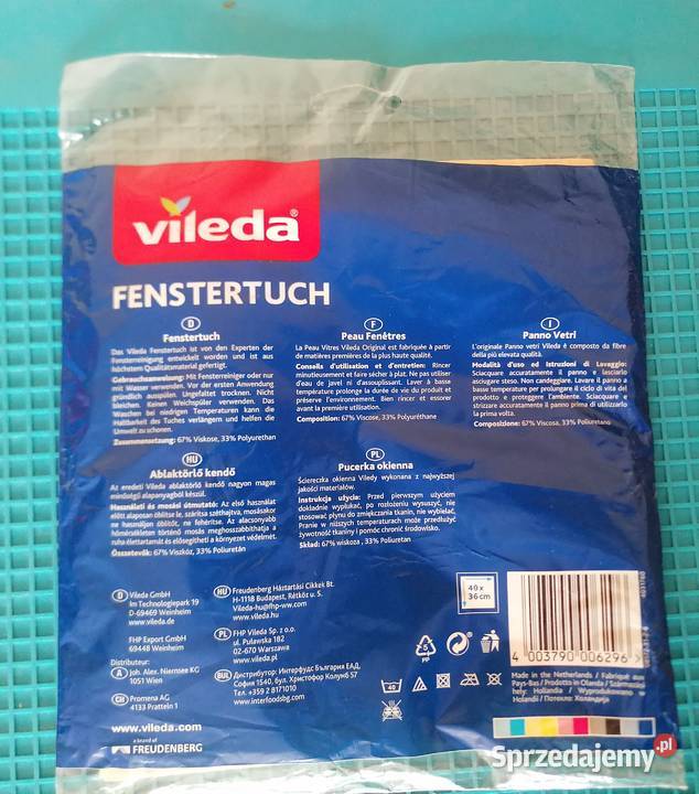 Ściereczka okienna Vileda rozmiar 40x36 Łódź