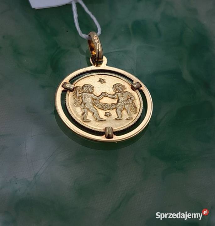 25 Wisiorek Złoty 585 Znak Zodiaku BLIŹNIĘTA Poznań