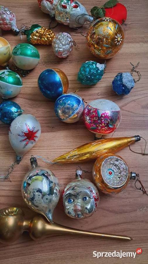 Zestaw starych bombek choinkowych PRL kujawsko-pomorskie Świecie