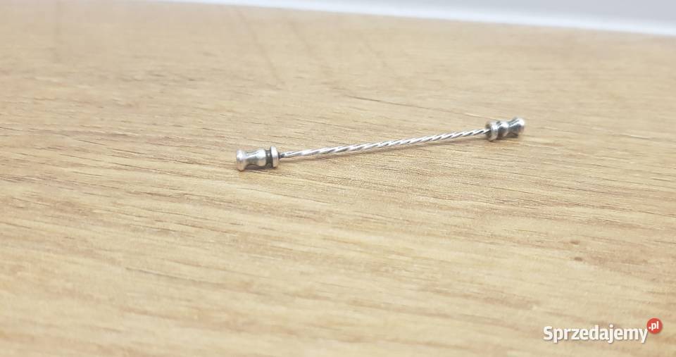 Srebrna szpilka do kołnierzyka koszuli