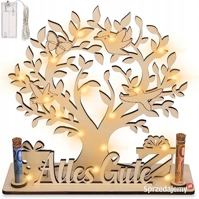 JOSTIFT DRZEWKO PIENIĘZNE Z DREWNA DEKORACJA mazowieckie Myszyniec