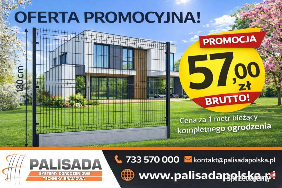 PROMOCJA OGRODZENIA PANELOWE 4 mm 180 m panele małopolskie Kraków sprzedam