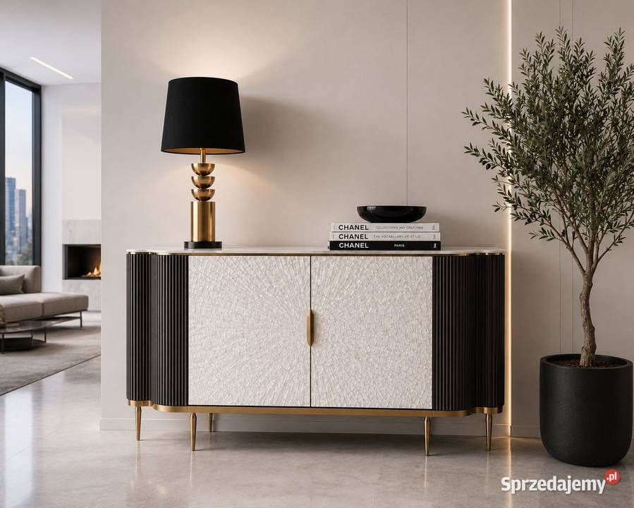 Czarno złota lampa stołowa modern luxury 56 Golkowice