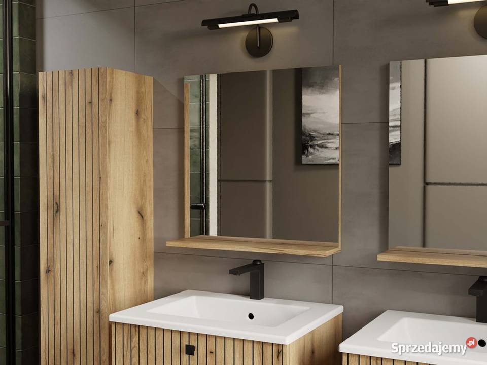 Lustro łazienkowe z półką TIGO 60x615 Dąb Evoke sprzedam
