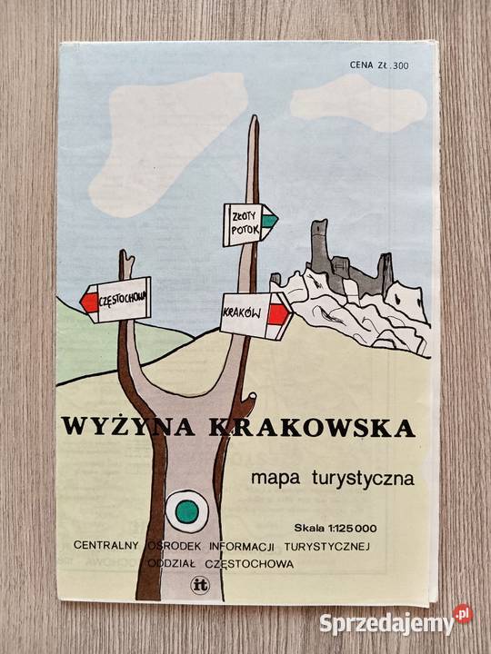 Wyżyna Krakowska Mapa Turystyczna PRL