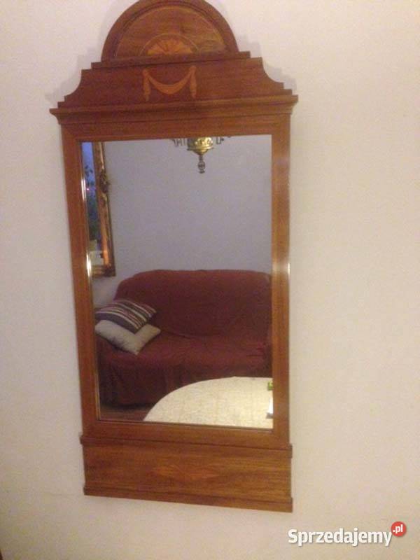 lustro w mahoniowej intarsjowanej ramie z Gdańsk sprzedam