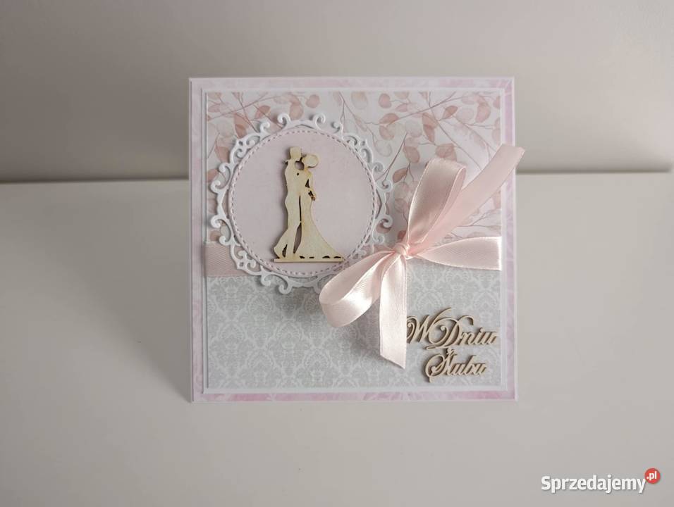 Kartka ślubna ręcznie wykonana handmade Rękodzieło