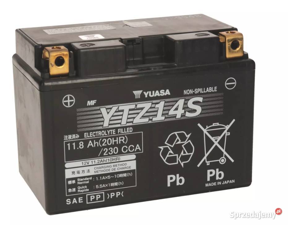 Akumulator motocyklowy YUASA YTZ14S Wet Charge Akumulatory motocyklowe dolnośląskie Wałbrzych