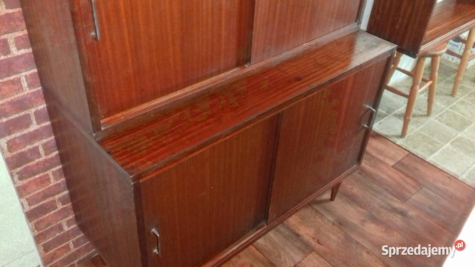 Komoda PRL 2 nadstawki szafka i regał mahoń Gdańsk