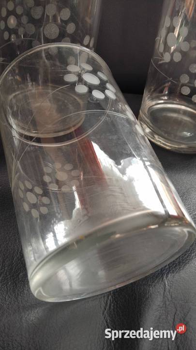 Szklanki Prl szkło rżnięte Porcelana i szkło Nakło nad Notecią
