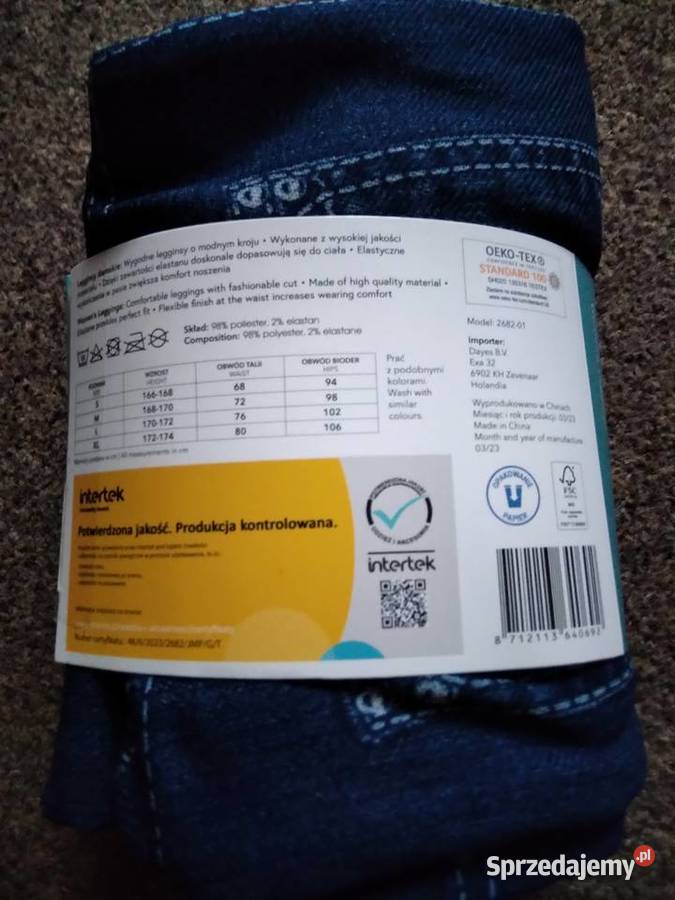Leginsy idealnie dopasowujące się do sylwetki Rozmiar 42(XL) Spodnie Moda i Styl Pszów
