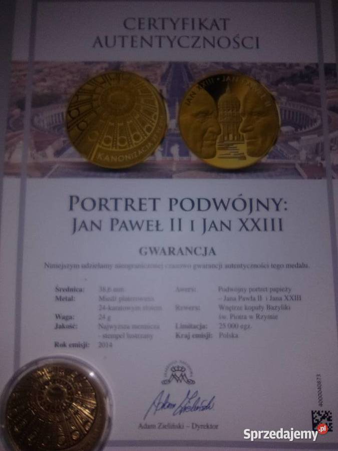 Medal Papieski Kanonizacja Łódź