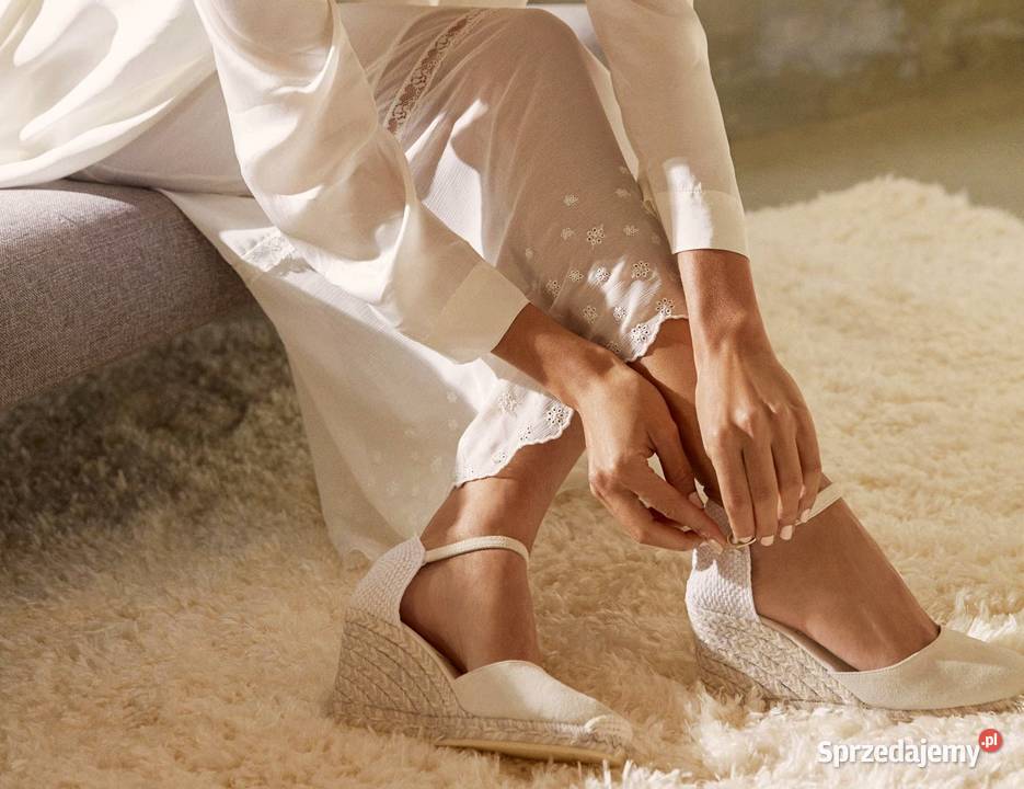 Espadrylle na koturnie ze skóry rozmiary 37 do skóra Poznań