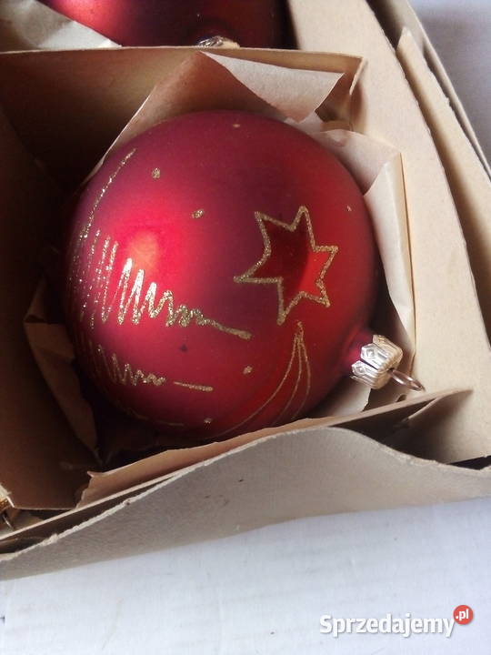 bordowe szklane bombki w złote wzory vintage Częstochowa