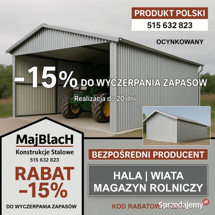 A02Garaż Blaszany Grafitowy Wiata Montaż Hala Garaże i miejsca postojowe Kielce