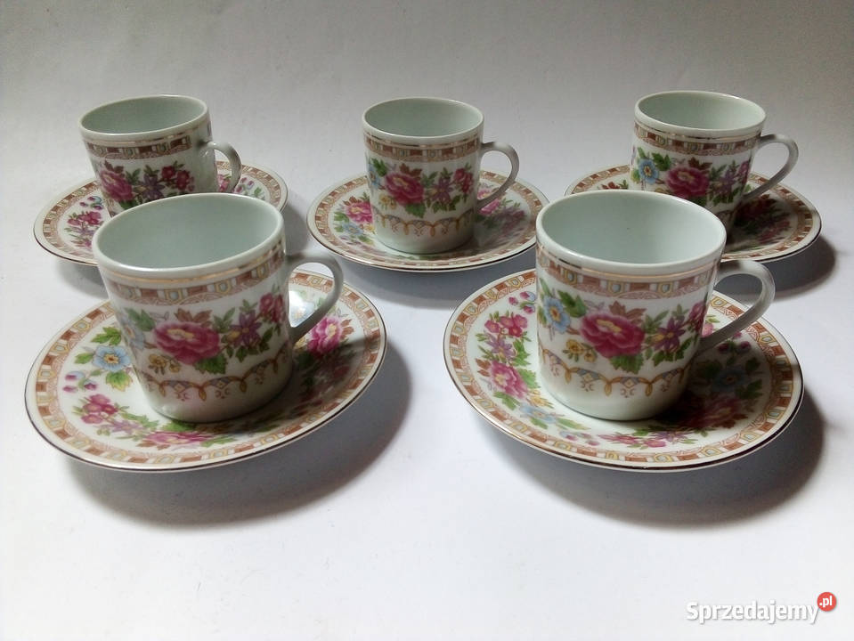 5 chińskich filiżanek espresso ze spodeczkami śląskie Częstochowa
