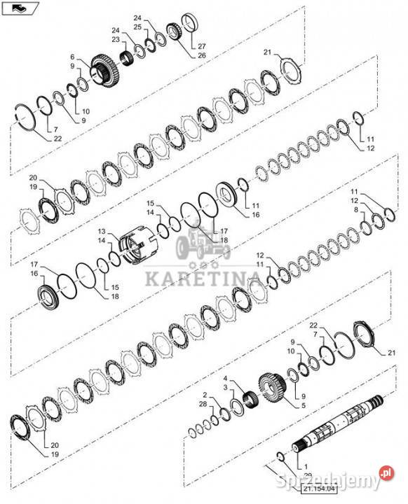 Holland T6090 Wałek zębaty 1285987C1 Jastrzębniki
