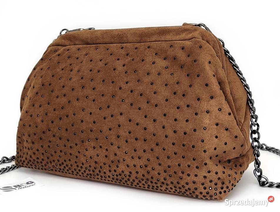 Torebka Listonoszka Kopertówka Cynamonowy Brąz Łódź