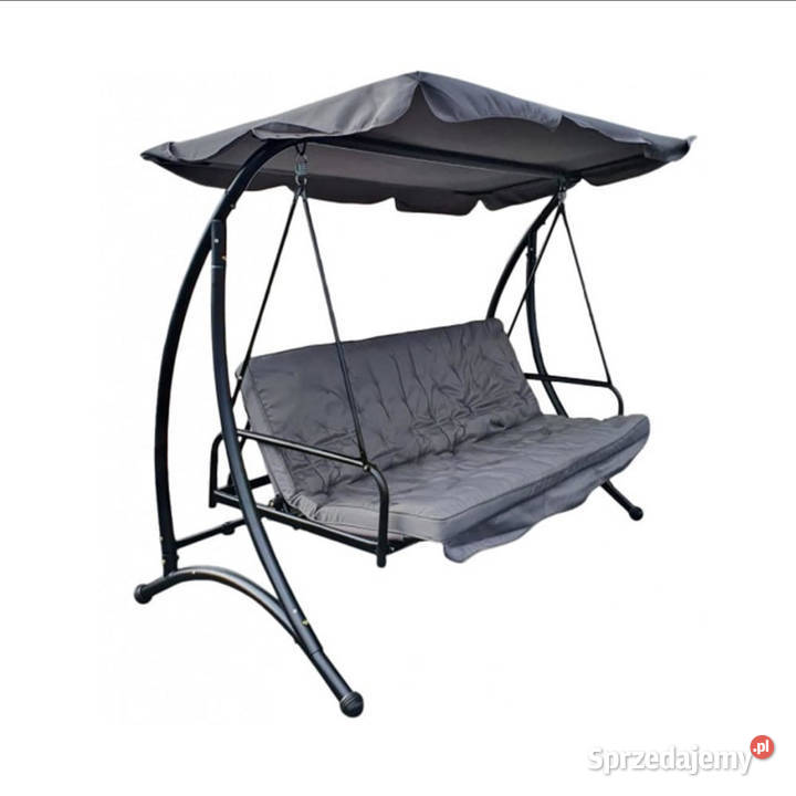 Duża huśtawka ogrodowa 3 osobowa z daszkiem