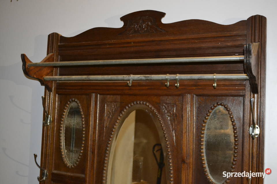 wieszak garderoba secesyjna 1930 dąb Będzin