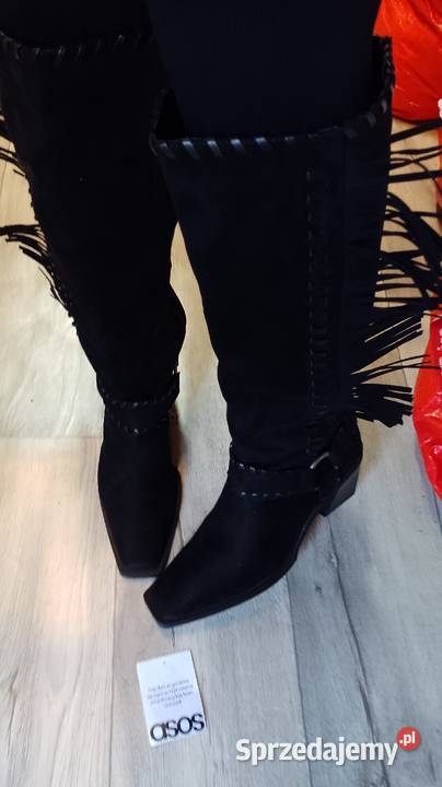 42 ASOS Design Czarne kozaki kowbojki z Kraków