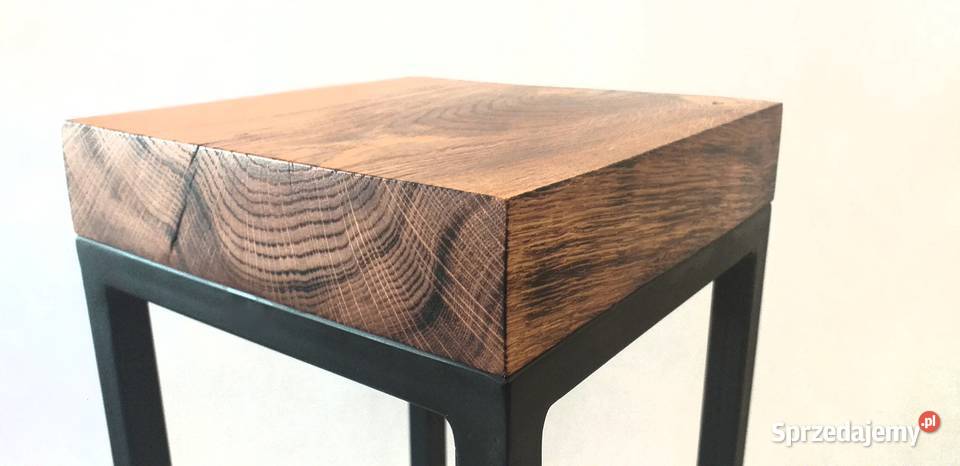 Kwietnik industrialny dąb lite drewno stal loft Długołęka sprzedam