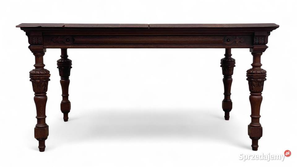 Rzeźbiony komplet do jadalni w eklektycznym sprzedam