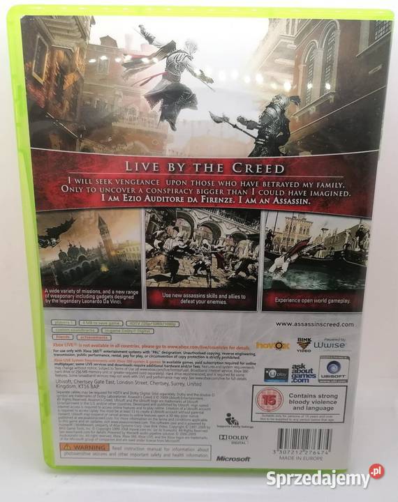 Gra Assasins Creed II Xbox 360 warmińsko-mazurskie Elbląg