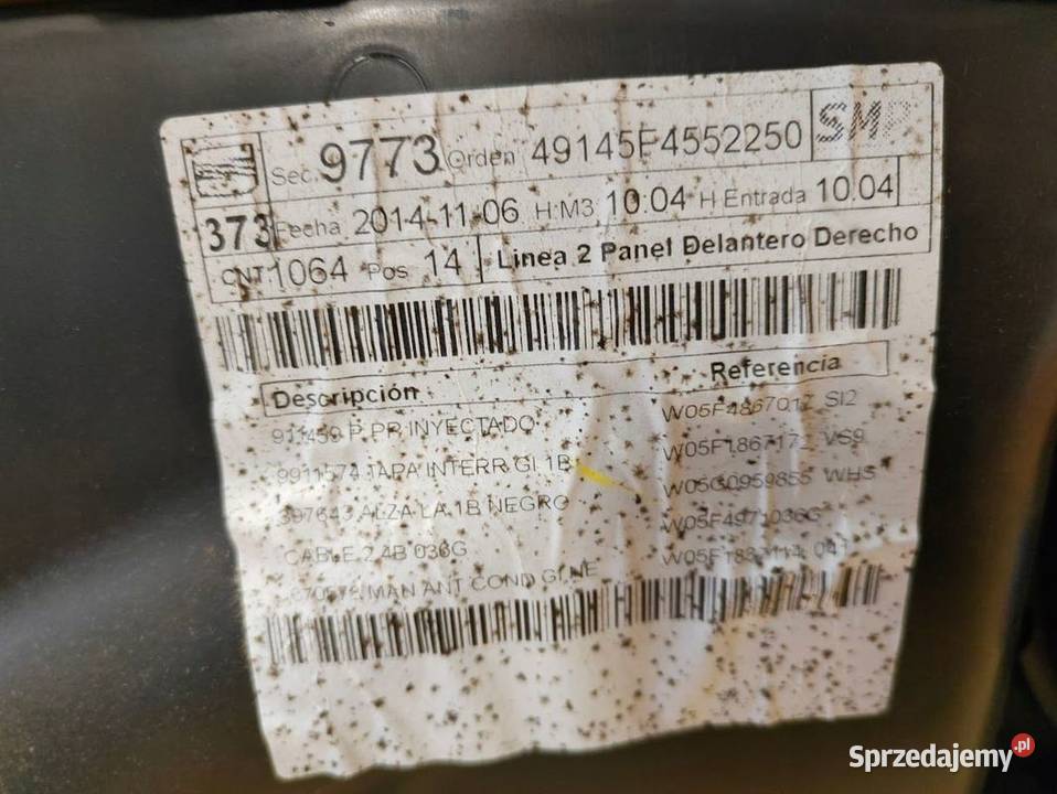 Tapicerka Boczek Drzwi Prawy Przód Kompletna Pleszew sprzedam