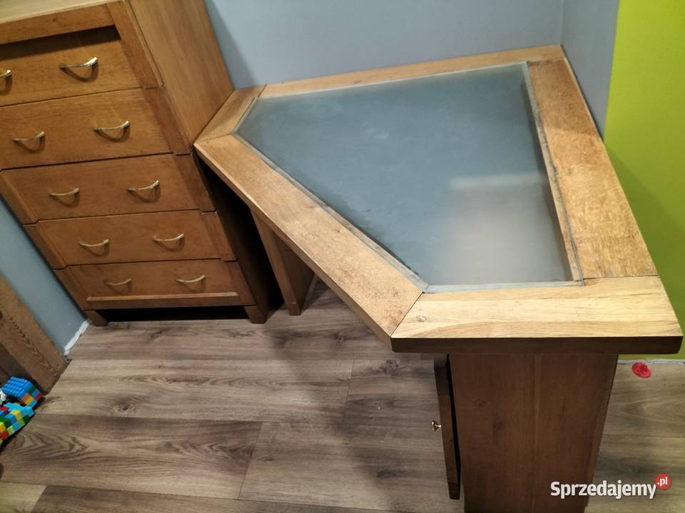 Meble dębowe biurko i komoda Mściszewice