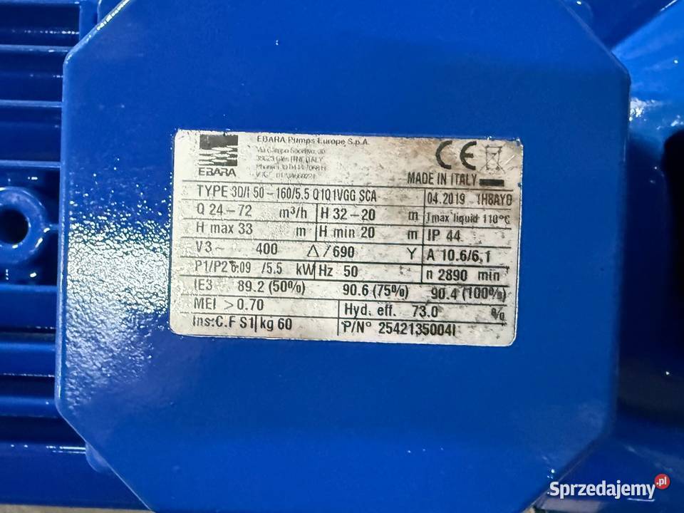Pompa obiegowa EBARA 3DI 5016055 Q1Q1VGG Q 24 72 Wałsnów