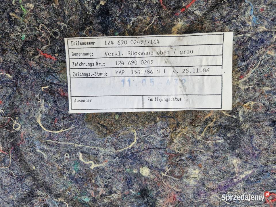 mercedes 124 tylna półka szara Gorzów Wielkopolski