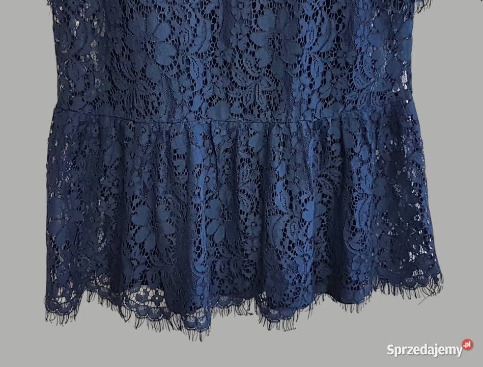 Damska elegancka koronkowa sukienka granatowa z Chrzanów sprzedam