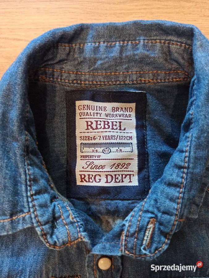 Elegancka jeansowa koszula REBEL chłopiec 122 67 Łódź
