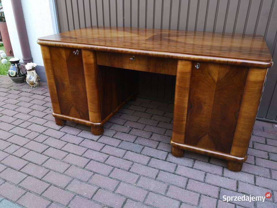 Biurko ARTDECO Orzech Stare Antyk Dwustronne Swarzędz